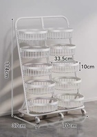 Metal ronde mand verrijdbare keuken fruit- en groente organizer display rek