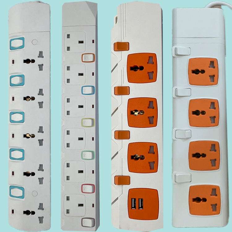 New Style Extension Socket Six-pin 13a Socket and 6 Switch the Length Can Be Customized for Home