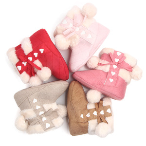 Hiver vente chaude bébé bottes <span class=keywords><strong>de</strong></span> neige nouveau bébé pré-walker chaussures pour filles avec mignon boules <span class=keywords><strong>de</strong></span> poils - Product Image 1