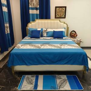 Ensemble de literie de luxe 13 pièces pour lit king-size, directement de l'usine, avec drap-housse, rideaux assortis et tapis - Product Image 4