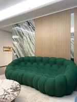 Ensemble de canapés et fauteuils modernes en tissu, design bulle incurvée, confortables pour salon et détente, avec rembourrage en mousse