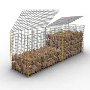 2m * 1m * 1m zincato a caldo filo di ferro cestino di gabion di pietra di gabion cage gabion saldato maglia