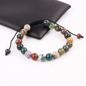 Fábrica de Joyería de Yiwu, Pulsera de Amistad Hecha a Mano con Cuentas de Jaspe Ojo de Gato de Piedra Natural de 8 mm, Ajustable para Hombre y Mujer - Product Image 3