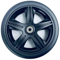 Roue de fauteuil roulant de 8 pouces, roue en plastique avec pneu en PU, roue pour équipement médical, capacité de charge de 35-40 kg, dureté du pneu 70-75A