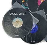Pochette plate pour disque vinyle noir de 12 pouces, antistatique, recyclable, en PE/PP, imprimée en sérigraphie, pour album musical, simple, pour pressage musical