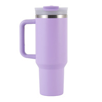 Taza de Viaje Aislada Personalizada de Doble Pared de Acero Inoxidable de 40oz con Asa y Pajita para Aventuras al Aire Libre, Regalo
