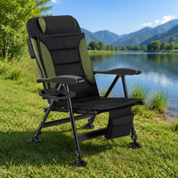 Chaise de pêche pliable portable, chaise de camping à hauteur réglable avec pieds télescopiques, siège de pêche extérieur pour terrains variés