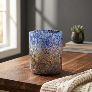 Porte-bougie cylindrique en verre mosaïque artisanal écologique, lanterne décorative pour la décoration de Noël à la maison - Product Image 2