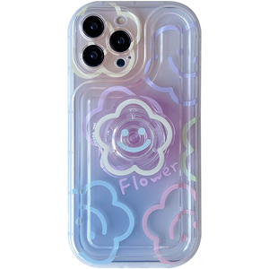 Funda de teléfono transparente con soporte de anillo de flor de Sol de Corea para <span class=keywords><strong>iPhone</strong></span> 14 12 13 <span class=keywords><strong>11</strong></span> Pro Max Plus Girl Cute Floral Stand Clear Soft Cover - Product Image 6