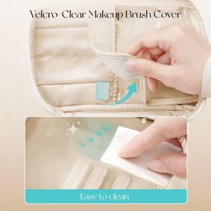 New Style Large Capacity PU+TPU Toiletry <b>Bag</b>, <b>Clear</b> Portable Travel Makeup Pouch Handheld Travel Makeup Storage <b>Bag</b> - Product Image 4