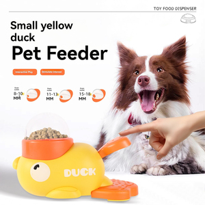 Tigelas ecológicas de aço inoxidável do alimentador automático do instrutor interativo do pato amarelo do gato e do animal de estimação do cão - Product Image 1