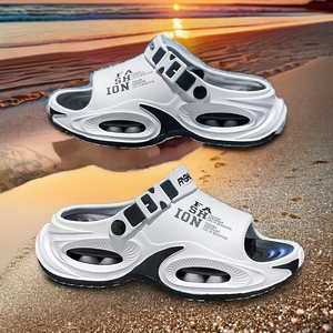 Men's Summer <b>Slip</b>-On Sandals Thick Sole Cushioned Non-<b>Slip</b> Breathable Waterproof Outdoor Beach EVA Mixed Colors Print Pattern - Product Image 2