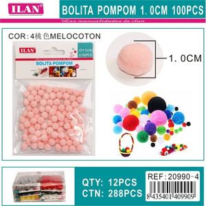 Pompon ILAN 1.0 Cm Rosa 100 Pezzi per Decorazioni e Artigianato - Product Image 3