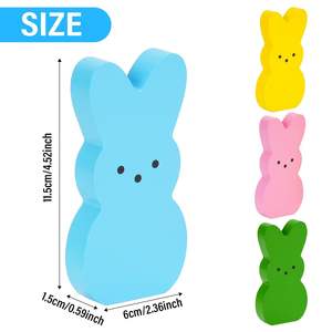 Ornement de lapin en bois coloré pour Pâques, pour bureau, table à manger ou décoration de fête, fournitures de vacances transfrontalières - Product Image 6