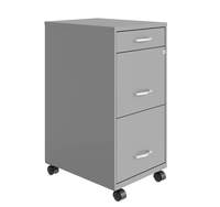 Armoire de classement mobile en acier moderne à 3 tiroirs, personnalisable, avec roulettes, réglable et verrouillable, pour usage en salle de sport