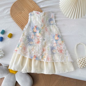 Robe d'été sans manches en dentelle unie pour filles, style princesse respirant et écologique, idéale pour les <span class=keywords><strong>vacances</strong></span>, modèle transfrontalier (ODM) - Product Image 5