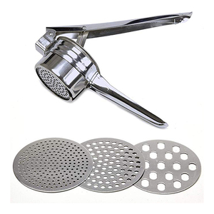 3 intercambiables discos patatas frutas <span class=keywords><strong>y</strong></span> verduras Manual Masher de acero inoxidable Potato Ricer - Product Image 1