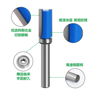 8mm Tungsten Carbide End Mill 4 Flute For Woodworking With Bearing Straight Cutter For Cnc <b>Machining</b> Center - Product Image 5