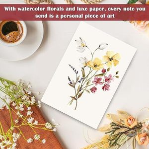 Blank Floral Greeting Cards Rectangle Paper <b>Matte</b> <b>Varnish</b> Elegant Design Birthday Gift Customized - Product Image 3