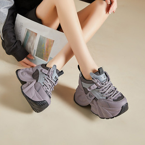 Zapatillas de Plataforma con Alzas Invisibles de 9cm, Ligeras y Duraderas, con Parte Superior de PU Artificial, para Mujer, Primavera-Verano - Product Image 1