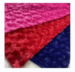 <span class=keywords><strong>Tissu</strong></span> en peluche de haute qualité en velours super doux <span class=keywords><strong>Minky</strong></span> à motif de roses en spirale en relief en PV - Product Image 1