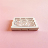 Palette pour fards à paupières en plastique Transparent, vide, 4 professionnelle, rond, 9 poêles, carré, Rectangle clair