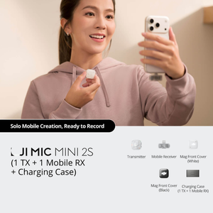 Micrófono Inalámbrico Dinámico de Mano Original Mic Mini 2S (1 Transmisor + 1 Receptor Móvil + Estuche de Carga) Cancelación de Ruido AI 3 Tonos de Voz - Product Image 2