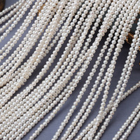 R.Gem. Environ 105 pièces par brin Mini perles près de perles de culture d'eau douce en vrac rondes 3.5-4mm pour bijoux à bricoler soi-même