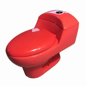 Sanitary ware manufacturers ceramic one piece red color toilet