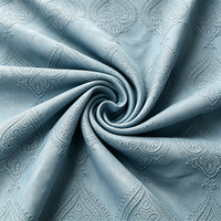 Tissu brocart tissé 100 % polyester du fabricant, motif jacquard fin, largeur 98 pouces, poids moyen, pour literie domestique et linge de lit