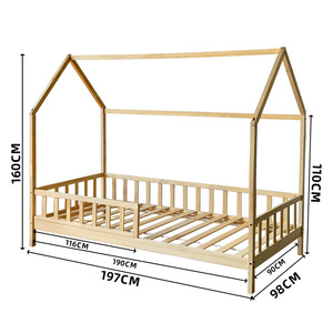 Letto a casetta in legno Montessori per bambini con sponde di sicurezza - Product Image 6