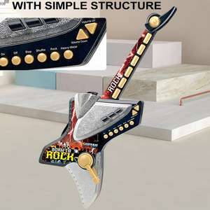 Rock Guitar Toys 2 <span class=keywords><strong>en</strong></span> 1 Combinación <span class=keywords><strong>de</strong></span> instrumentos musicales Juego <span class=keywords><strong>de</strong></span> plástico <span class=keywords><strong>Guitarra</strong></span> <span class=keywords><strong>de</strong></span> juguete con micrófono - Product Image 4