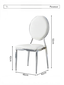 Napoleon Hotel Dining <strong>Chair</strong> Contemporary Design with Stable <strong>Bamboo</strong> Joint Crystal Hall Back Leather Upholstery Electroplated - Product Image 2