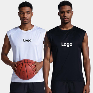 Casual Sporty Quick Dry Breathable O-Neck Sleeveless 100% Polyester T-Shirt Undershirt <b>Singlets</b> Wear Vest <b>For</b> <b>Men</b> - Product Image 4