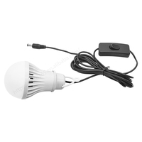 Lampe solaire LED intérieure/extérieure, éclairage d'urgence, alimentation par batterie DC 5V 12V, 3W 5W 7W, interrupteur marche/arrêt, ampoule suspendue
