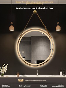 Miroir <span class=keywords><strong>de</strong></span> Maquillage Intelligent <span class=keywords><strong>IP44</strong></span> avec Bande Lumineuse, Design Nordique, Cadre en Alliage d'Aluminium, Éclairage LED, Suspendu pour <span class=keywords><strong>Salle</strong></span> <span class=keywords><strong>de</strong></span> <span class=keywords><strong>Bain</strong></span> et Chambre à Coucher - Product Image 1