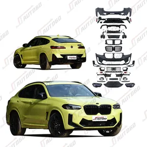 BodyKit для BMW X4 G02 обновление до F98 LCI X4M PP + ABS Материал переднего заднего бампера Решетка радиатора фары диффузор