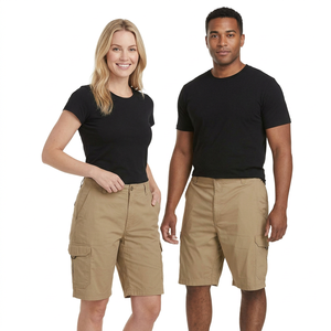 Shorts cargo vintage en toile à taille haute et cordon de serrage pour hommes - Respirant, séchage rapide, anti-plis, couleur personnalisable - Product Image 1