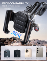 Support de téléphone pour moto Lamicall BCSP02 tout métal avec amortisseur de vibrations, fixation rapide 1s, anti-secousse, support de guidon, vente flash, nouvelle arrivée