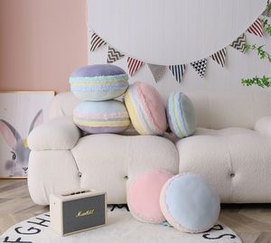 Oreiller en peluche macaron français coussin rond sandwich design gâteau décoration canapé coussin - Product Image 1