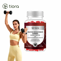 Tiora Vente en gros OEM Marque privée Supplément gommeux de créatine monohydrate 5000mg saveur fraise en forme d'ours avec vitamine B12
