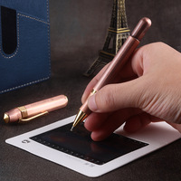 Stylo Rollerball Alpha Court en Laiton Massif, Stylo à Encre à Base d'Eau pour Usage Professionnel et de Bureau
