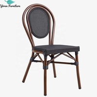 Chaises de bistrot modernes empilables en aluminium avec dossier en maille et rotin pour café, hôtel et espaces extérieurs – Vente en gros