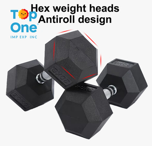 TopOne Wholesale Workout Fitness 5 10 20 30 40 100kg Set Cast Iron Rubber <b>Hex</b> Painted <b>Dumbbells</b> - Product Image 5