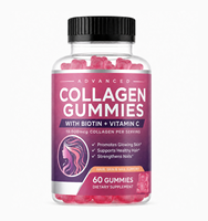 Gummies de collagène en gros avec extraits végétaux, biotine, acide pantothénique et zinc pour la croissance capillaire des adultes, sans produits laitiers, végétaliennes, pour la santé