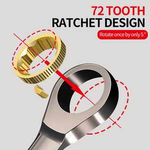 12PCS 10-24mm mục đích kép Ratchet kết hợp cờ lê Set với tổ chức giá 72 răng bánh đôi sử dụng xe sửa chữa công cụ - Product Image 4