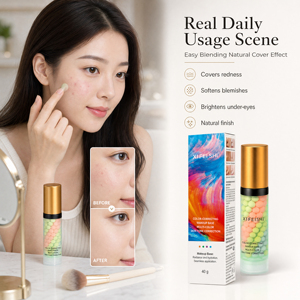 คอนซีลเลอร์สี่สี XI <span class=keywords><strong>FEI</strong></span> SHI เมคอัพเบสปรับสีผิว ไพรเมอร์บำรุงผิวให้ชุ่มชื้น ปรับผิวให้กระจ่างใส รองพื้น OEM ODM ขายส่ง - Product Image 5