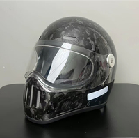 Casque intégral vintage avec visière - Fibre de carbone, certifié 3C et DOT - Direct usine