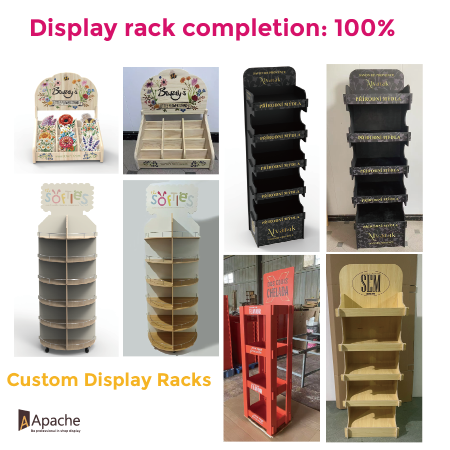 Apache Customized Foldable Modern Candy Rack Wooden Floor Stand for Candy Shops Sweet Stores Supermarket Confectionery Aisles — view 4