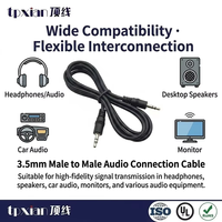 Câble audio TRS mâle-mâle 3,5 mm, cordon auxiliaire stéréo pour voiture, haut-parleur, ordinateur, UL2464 26AWG blindé plaqué or